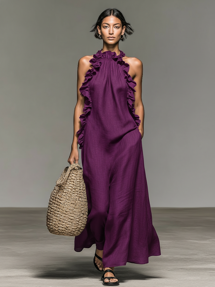 Lily | Ruffle Pocket Maxi Dress