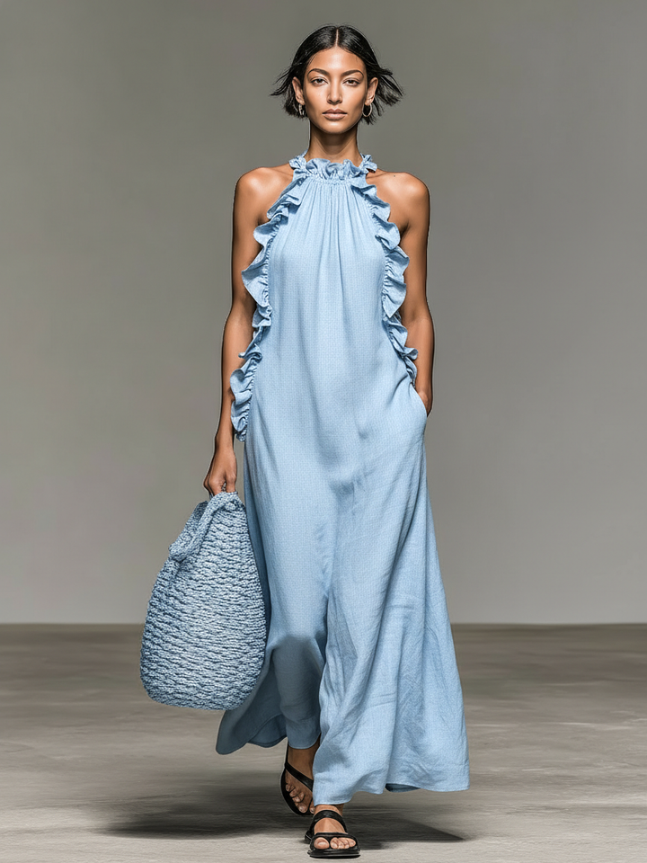 Lily | Ruffle Pocket Maxi Dress