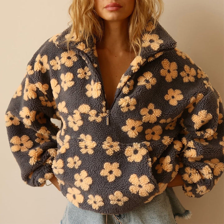 BECCA | COZY FLORAL PRINT FLEECE JUMPER