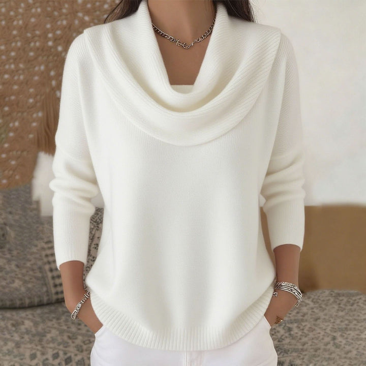 Women's Relaxed Fit Cowl Neck Knit Sweater