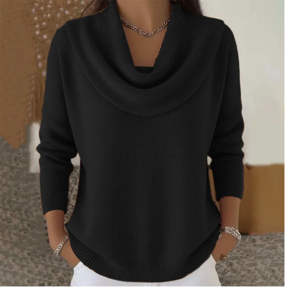 Women's Relaxed Fit Cowl Neck Knit Sweater