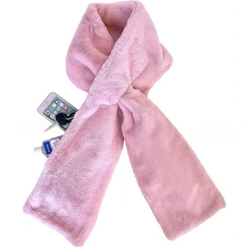 🎁Christmas Sale 49% OFF❄️ Faux-Fur Pull-Through Scarf with Hidden Pocket