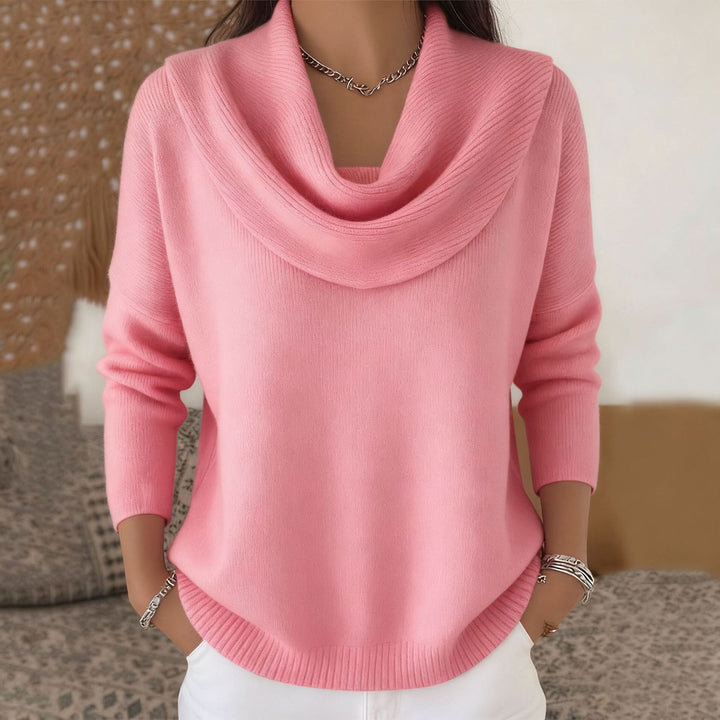 Women's Relaxed Fit Cowl Neck Knit Sweater