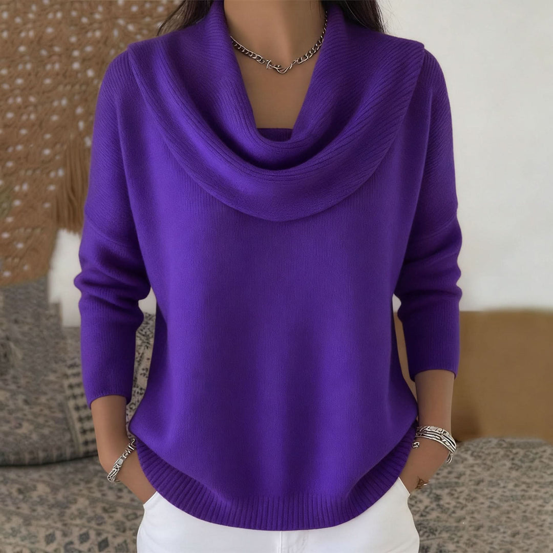 Women's Relaxed Fit Cowl Neck Knit Sweater