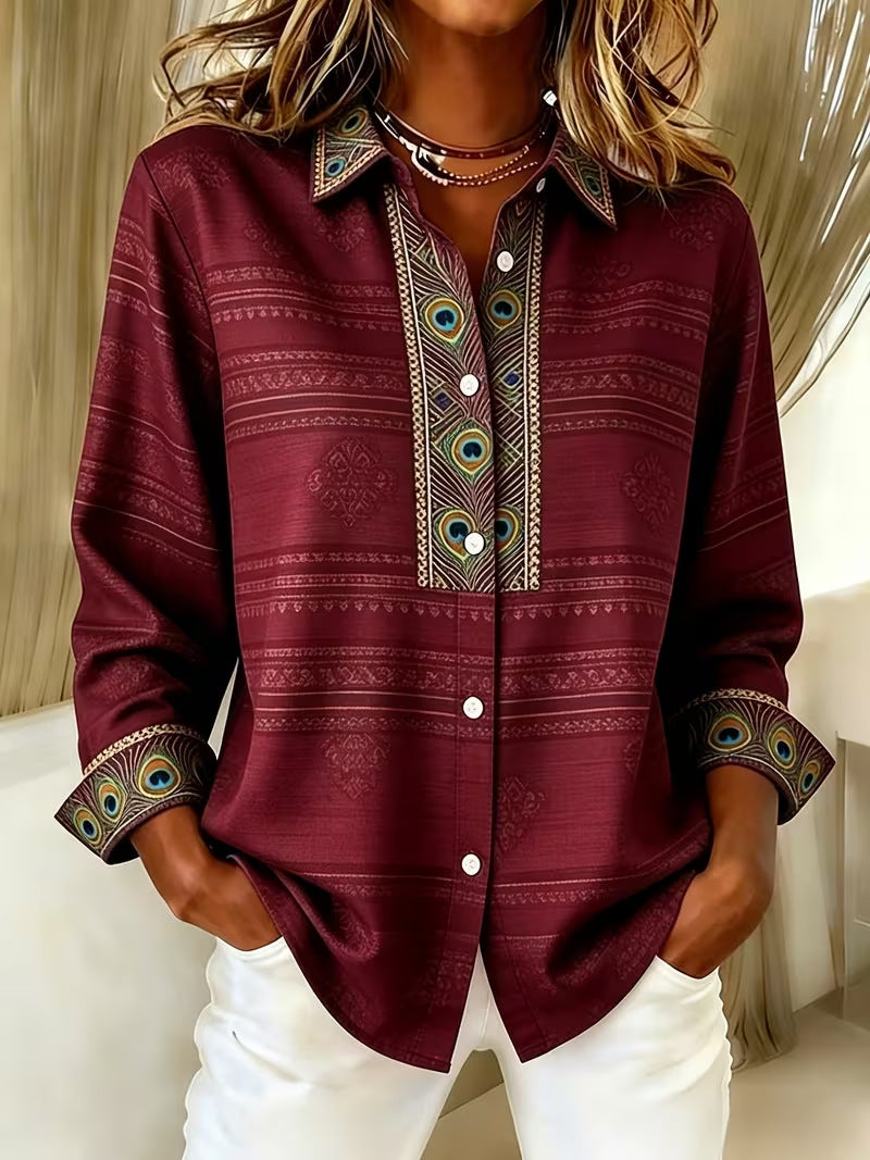 Aurelia | Peacock Feather Blouse