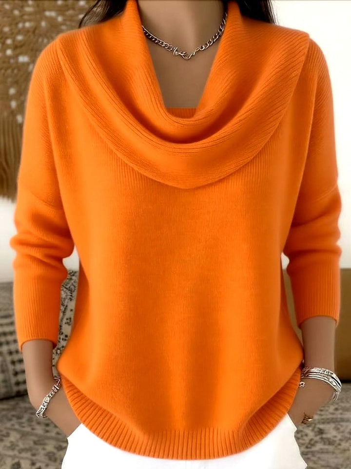 Women's Relaxed Fit Cowl Neck Knit Sweater