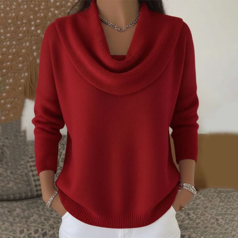 Women's Relaxed Fit Cowl Neck Knit Sweater