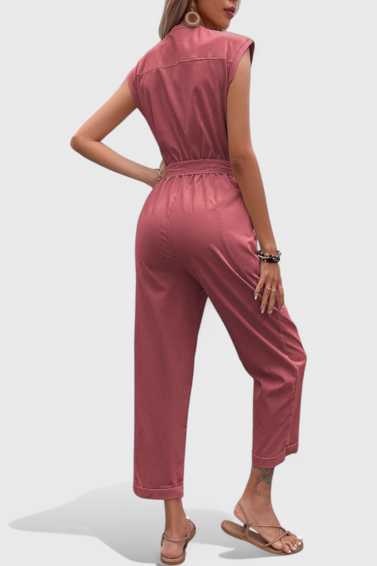 Button-Up Sleeveless Mono Dress