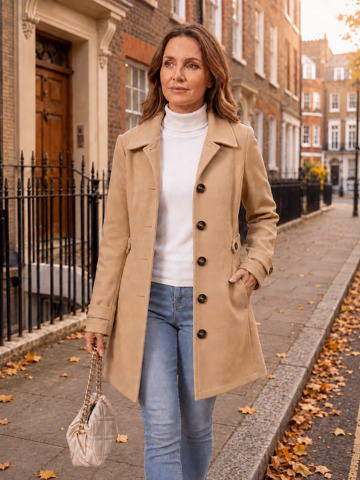 Women’s Tailored Belted Trench Coat for Autumn