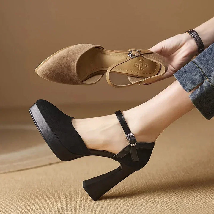 Aurore | Platform Block Heel Ankle Strap High Heels