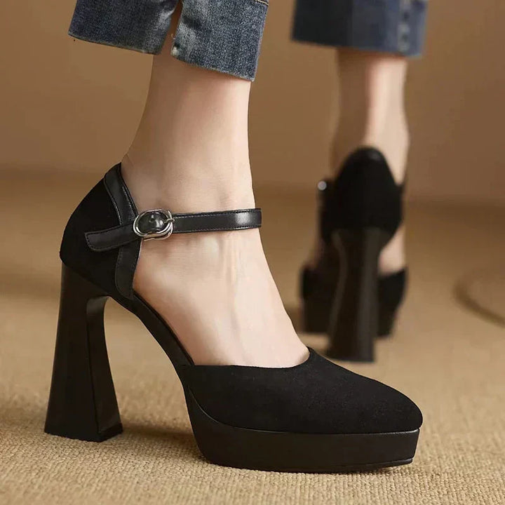 Aurore | Platform Block Heel Ankle Strap High Heels
