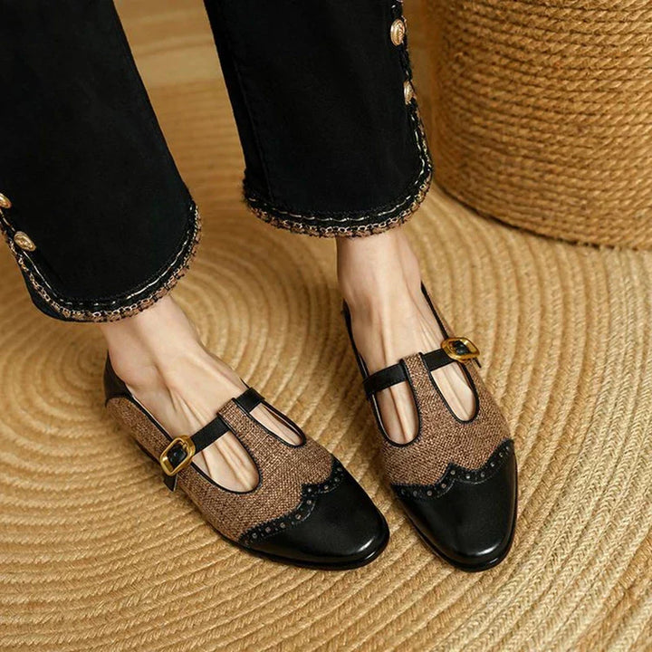 Cosima | Two-Tone Vintage T-Strap Mary Jane Shoes