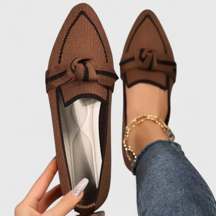 Maya | Pointed Toe Knot Detail Slip-On Loafers