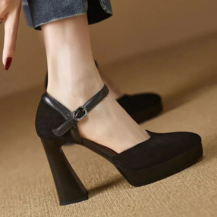 Aurore | Platform Block Heel Ankle Strap High Heels