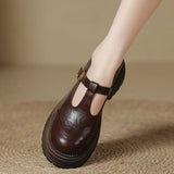 Blythe | Round Toe Brogue T-Bar Mary Jane Shoes