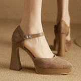 Aurore | Platform Block Heel Ankle Strap High Heels