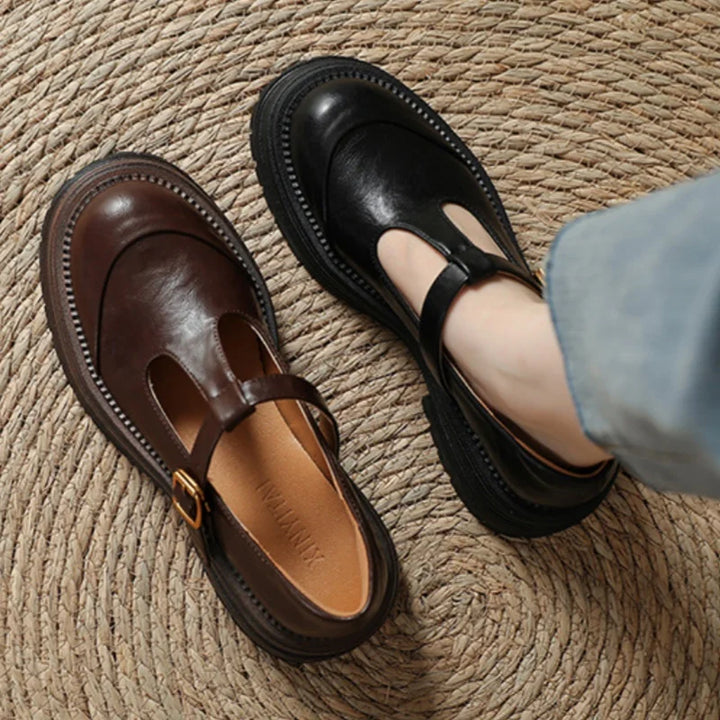 Blythe | Round Toe Brogue T-Bar Mary Jane Shoes