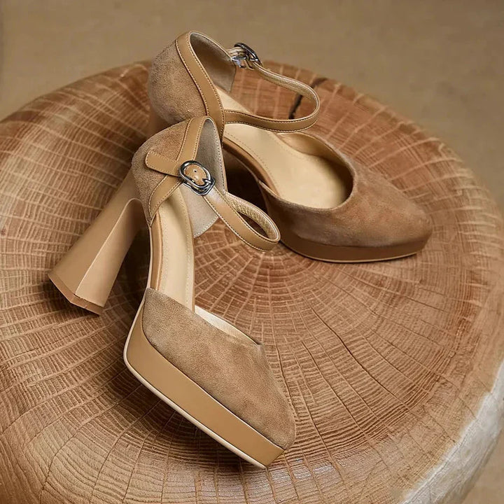 Aurore | Platform Block Heel Ankle Strap High Heels
