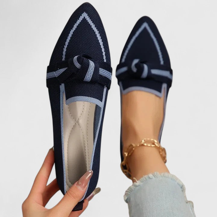 Maya | Pointed Toe Knot Detail Slip-On Loafers