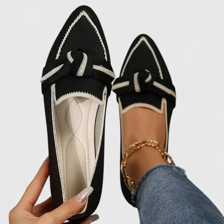 Maya | Pointed Toe Knot Detail Slip-On Loafers