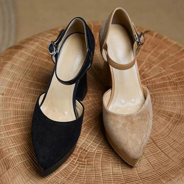 Aurore | Platform Block Heel Ankle Strap High Heels