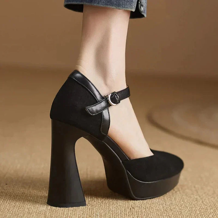 Aurore | Platform Block Heel Ankle Strap High Heels