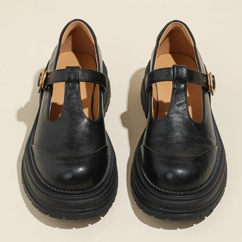 Blythe | Round Toe Brogue T-Bar Mary Jane Shoes