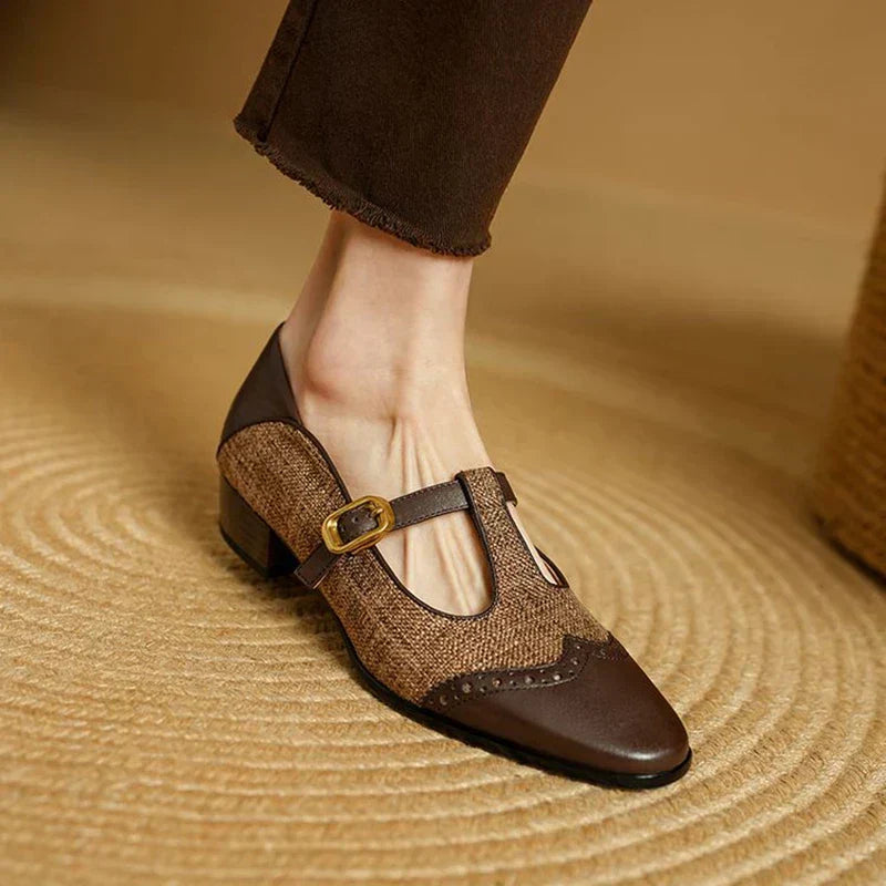 Cosima | Two-Tone Vintage T-Strap Mary Jane Shoes