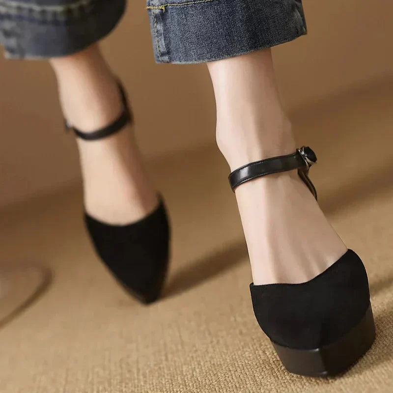 Aurore | Platform Block Heel Ankle Strap High Heels