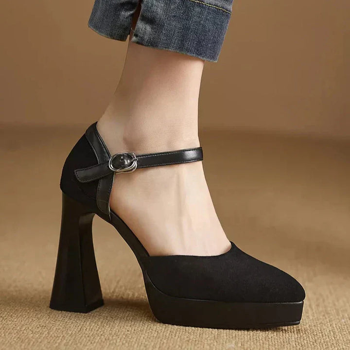 Aurore | Platform Block Heel Ankle Strap High Heels