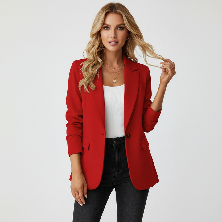 Women's Casual Blazer Jacket Single Button Work Blazer