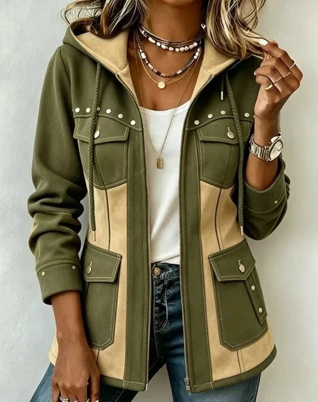 Veronica | Two-Tone Hooded Jacket