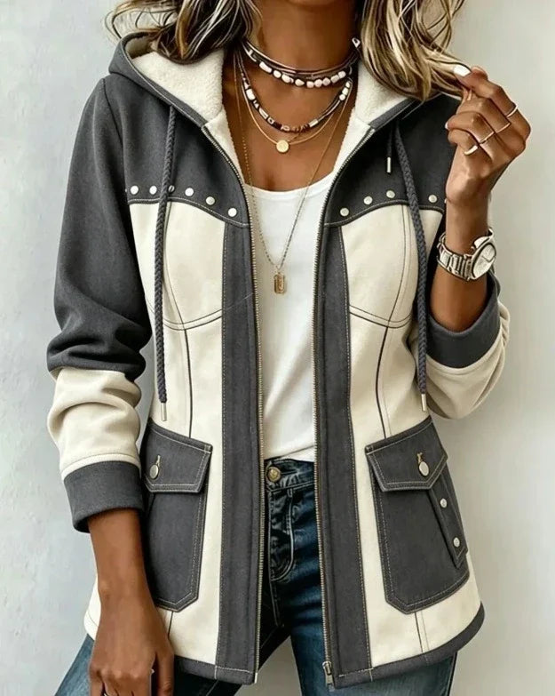 Veronica | Two-Tone Hooded Jacket