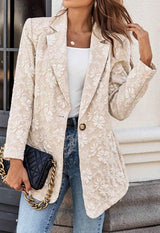 Single Breasted Blossom Embossed Jacquard Blazer