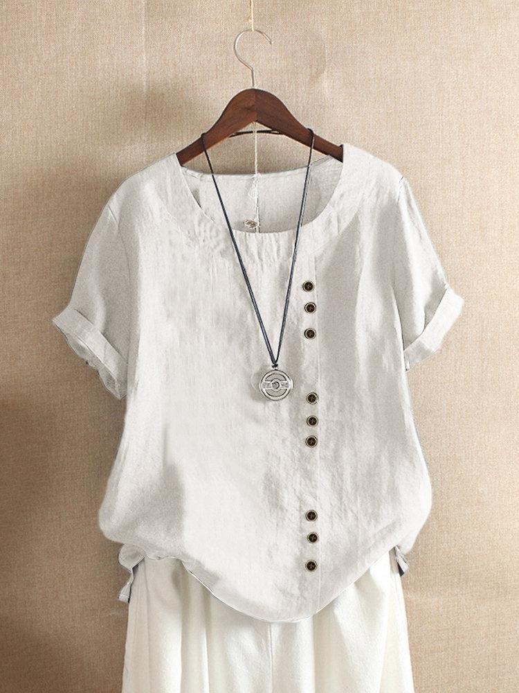 Lightweight Blouse with Button Placket
