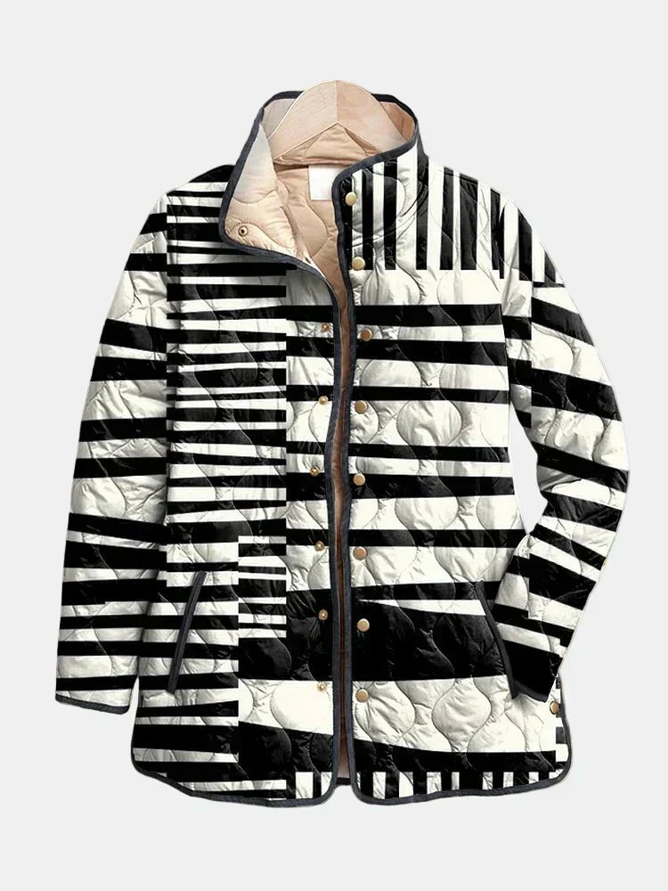 Graphic Striped Quilted Jacket