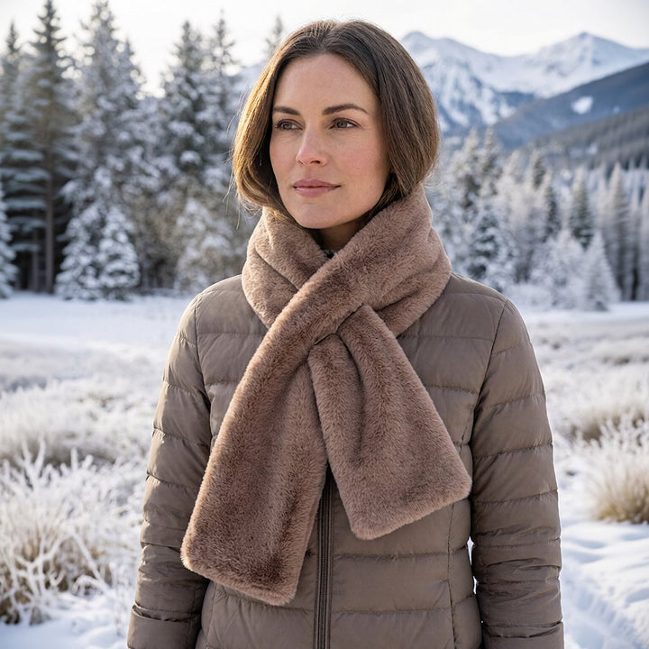 🎁Christmas Sale 49% OFF❄️ Faux-Fur Pull-Through Scarf with Hidden Pocket