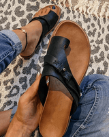 Roma | Boho Toe Ring Flat Slip-On Slides
