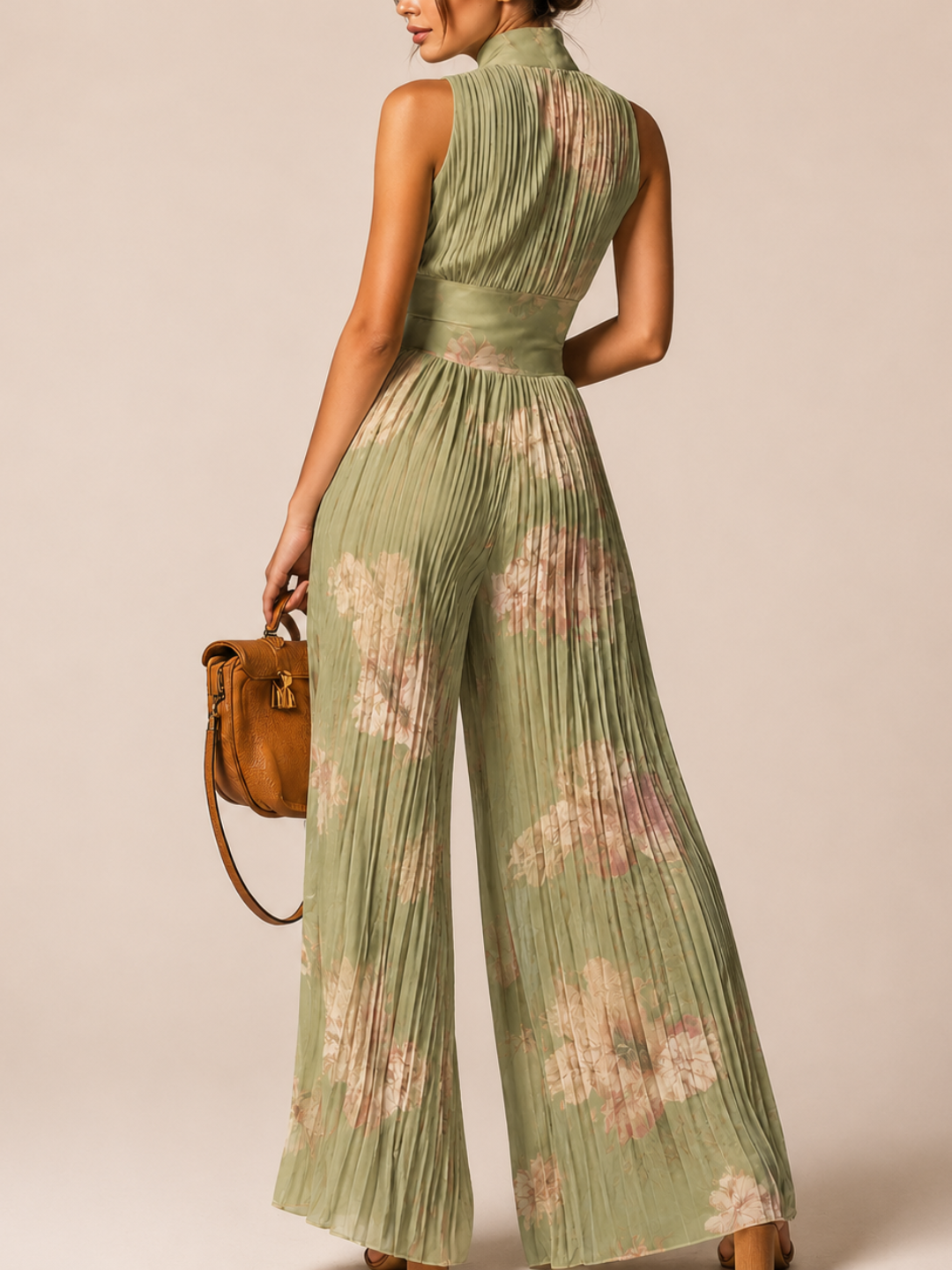 Leila | Floral Pleated Jumpsuit