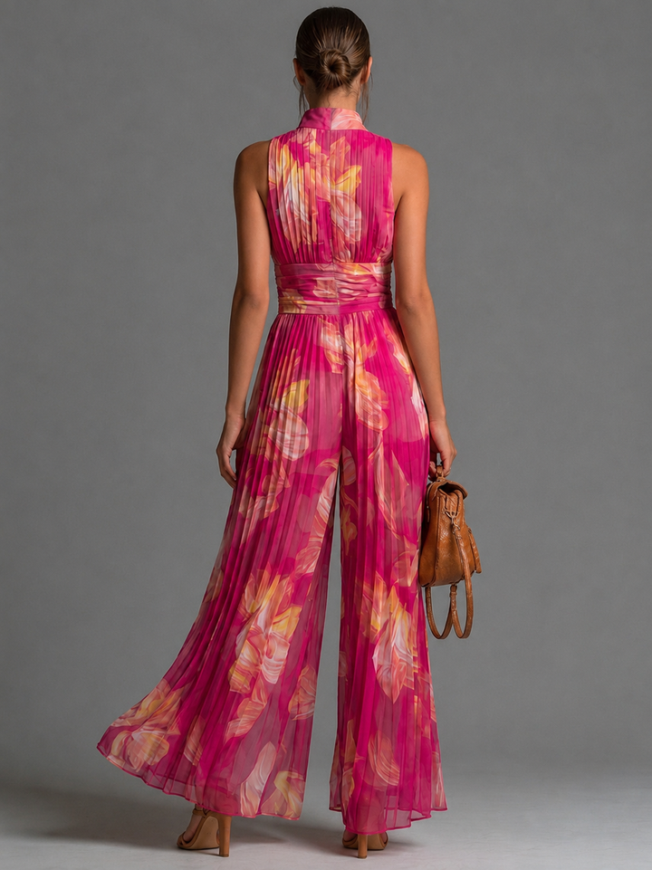 Leila | Floral Pleated Jumpsuit