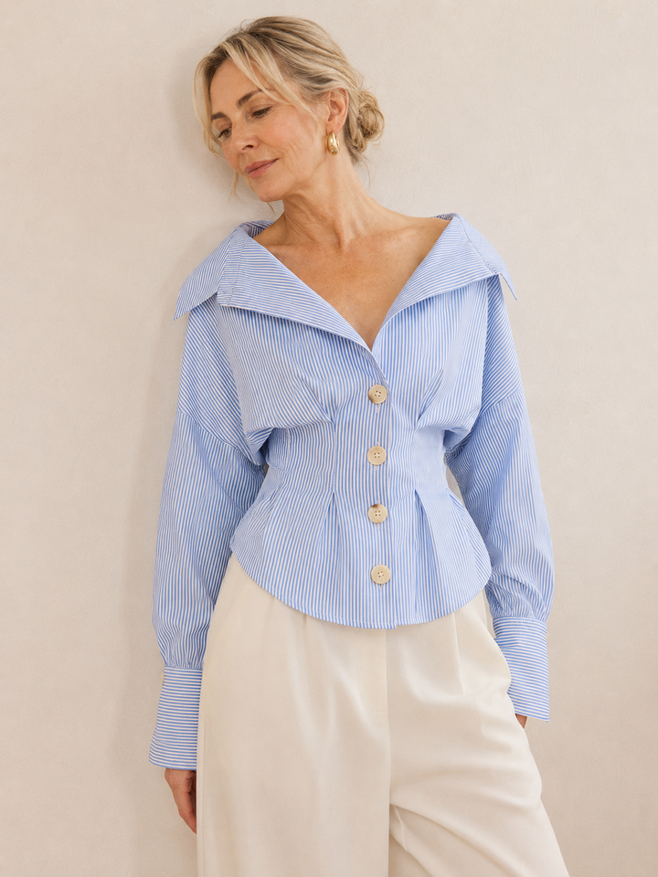 Sophie | Striped Collared Blouse