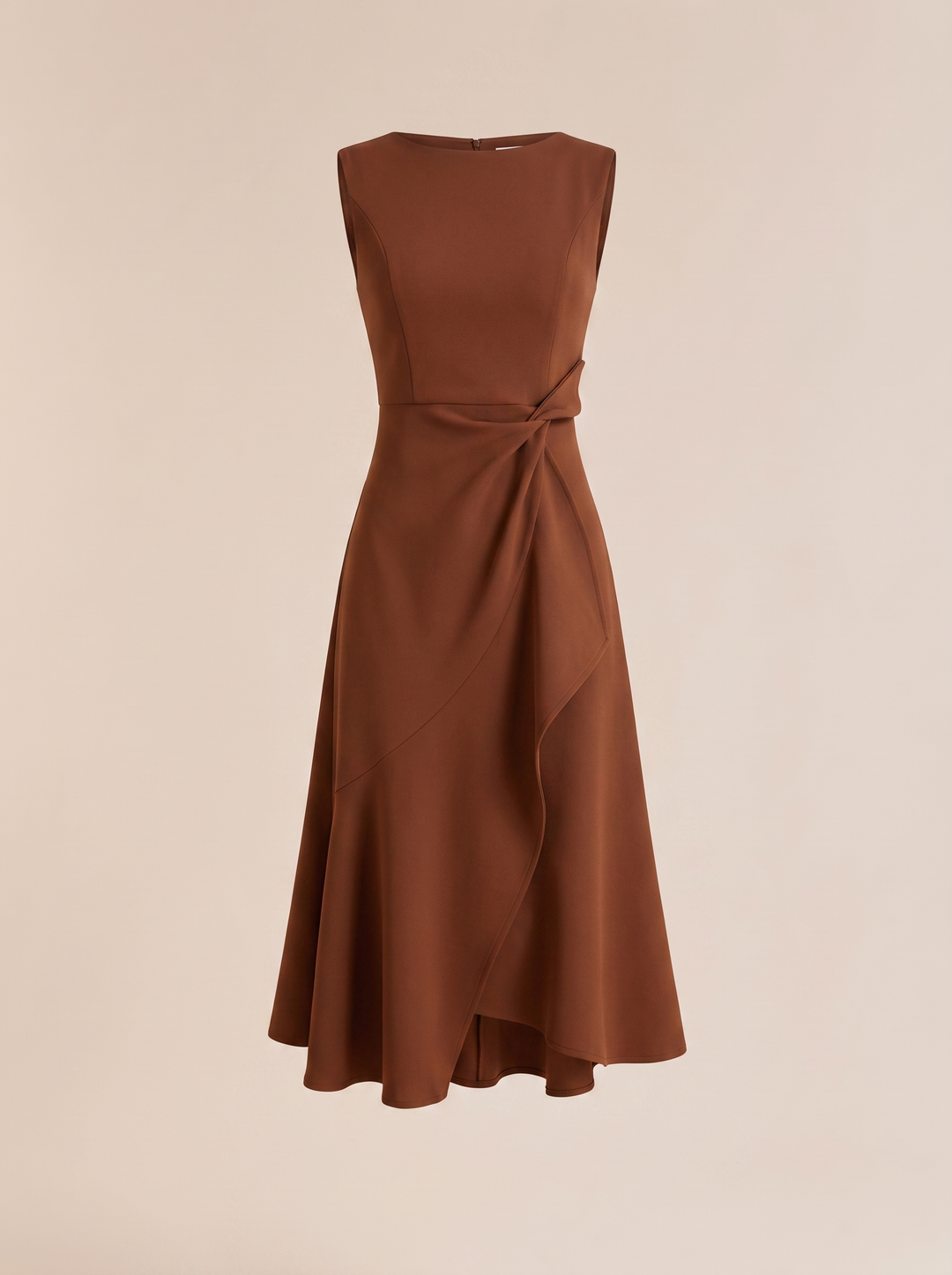 Sofia | Asymmetric Boat Neck Midi Elegant Dress