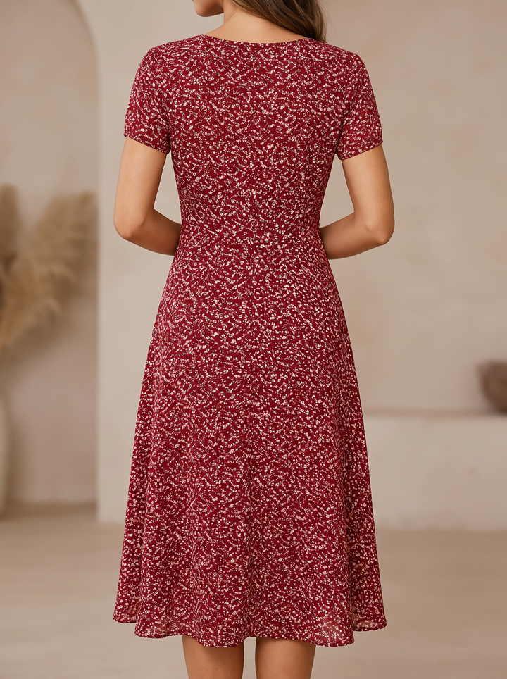 Teodora | V-Neck Short-Sleeve Midi Dress