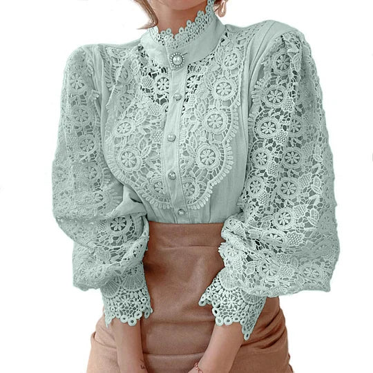 Long Sleeve Shirt with Lace and Tove Details
