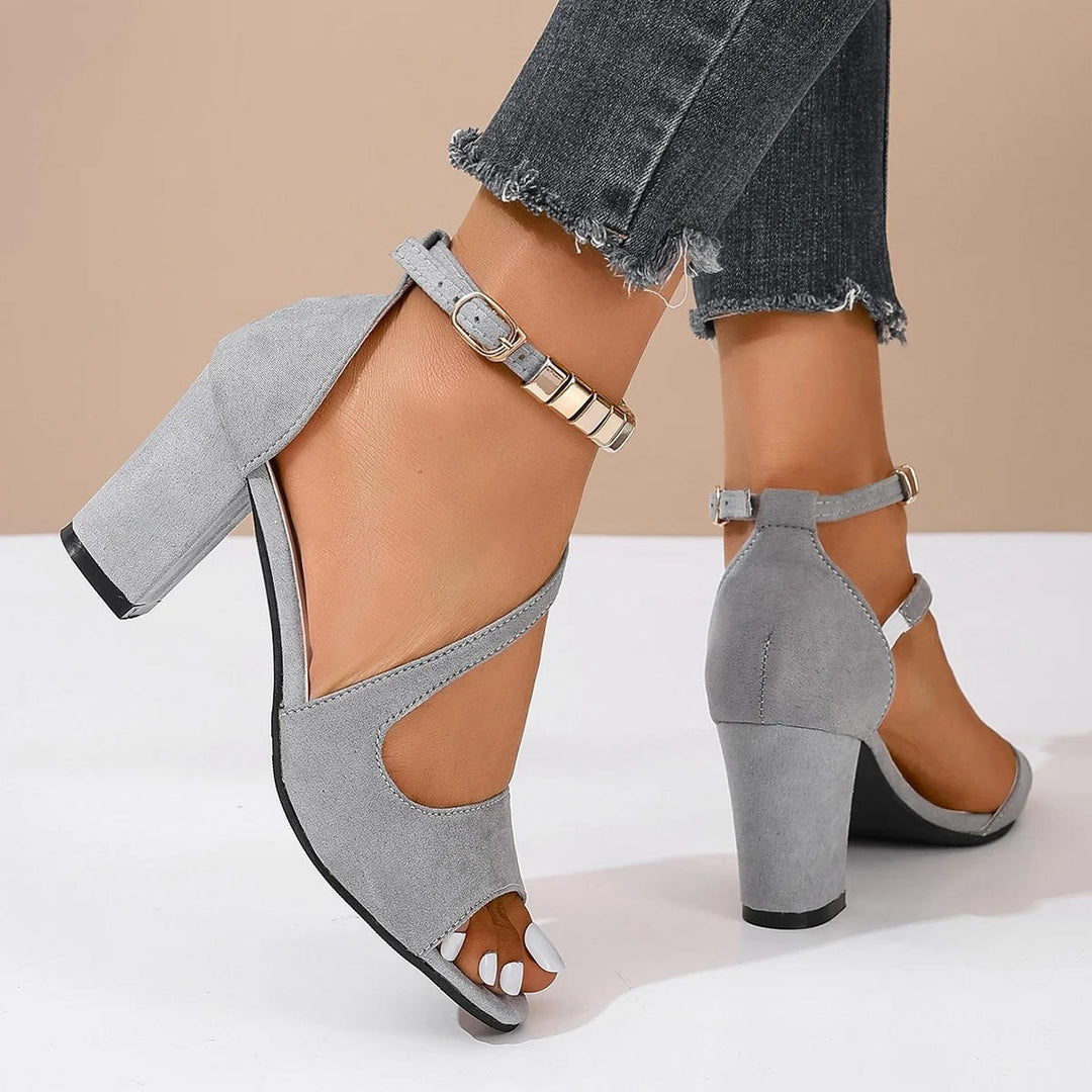 Bella | Open Toe Block Heel Ankle Strap Sandals
