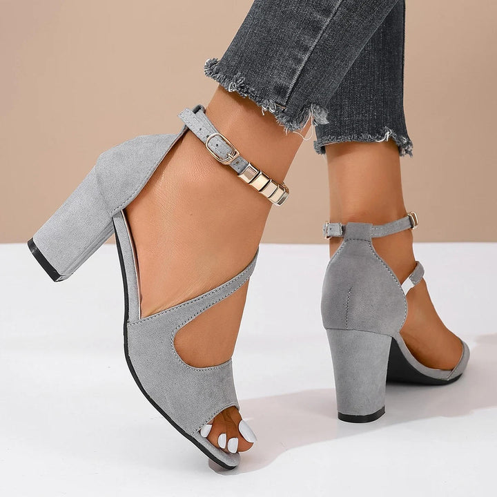 Bella | Open Toe Block Heel Ankle Strap Sandals