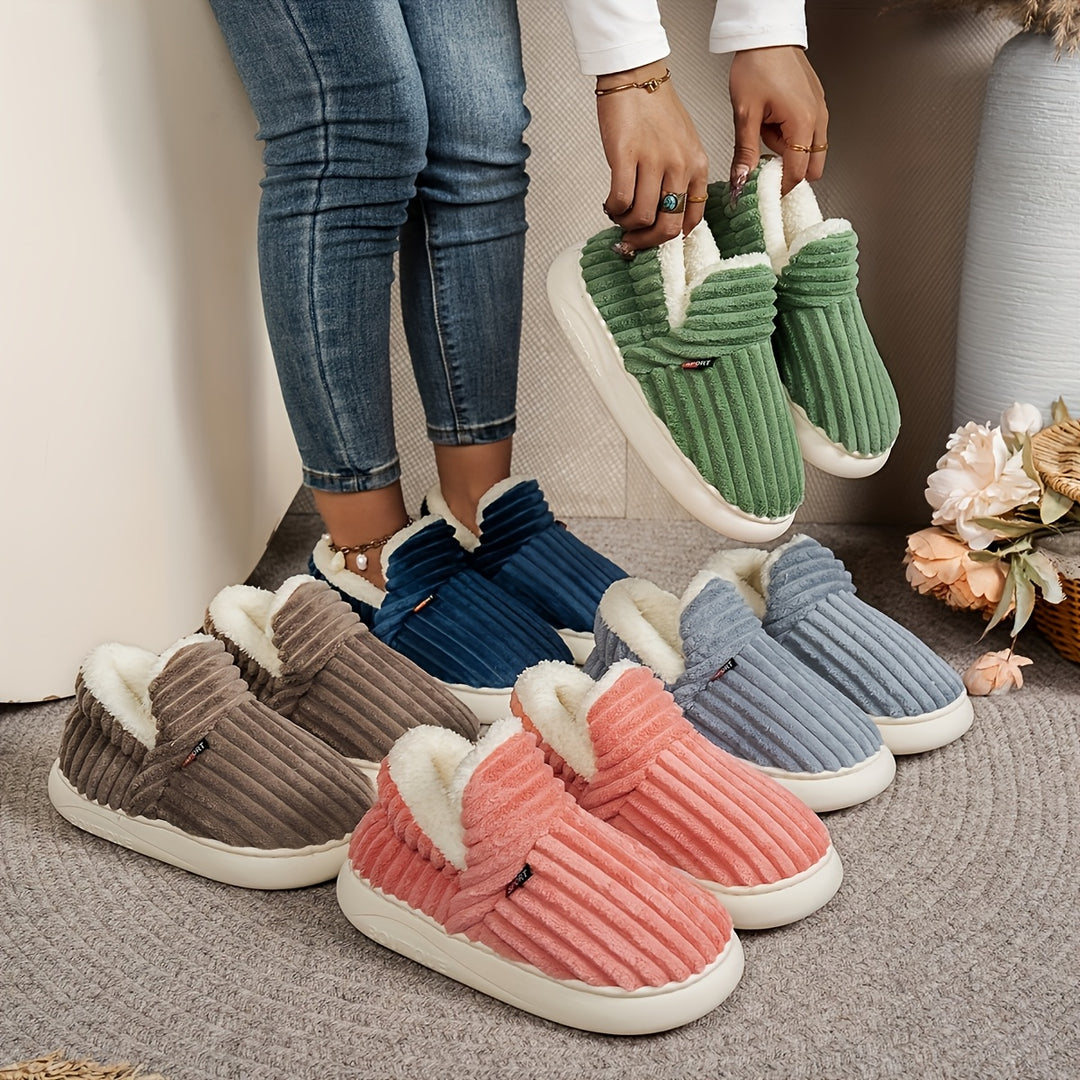 Unisex comfortabele pantoffels | Comfortabel en warm, geschikt voor zowel thuis als buiten, draagbaar in lente, herfst en winter, effen kleur met pluche voering, meerdere kleuren beschikbaar, casual en veelzijdig, unisex