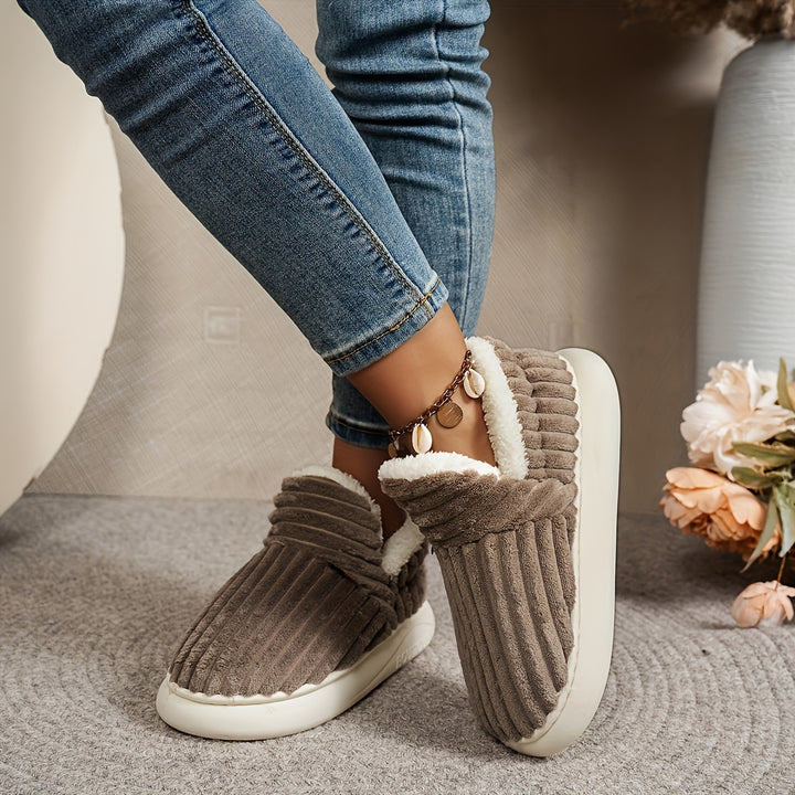 Unisex comfortabele pantoffels | Comfortabel en warm, geschikt voor zowel thuis als buiten, draagbaar in lente, herfst en winter, effen kleur met pluche voering, meerdere kleuren beschikbaar, casual en veelzijdig, unisex