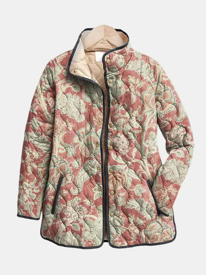 Terracotta Quilted Damask Jacket Pauline