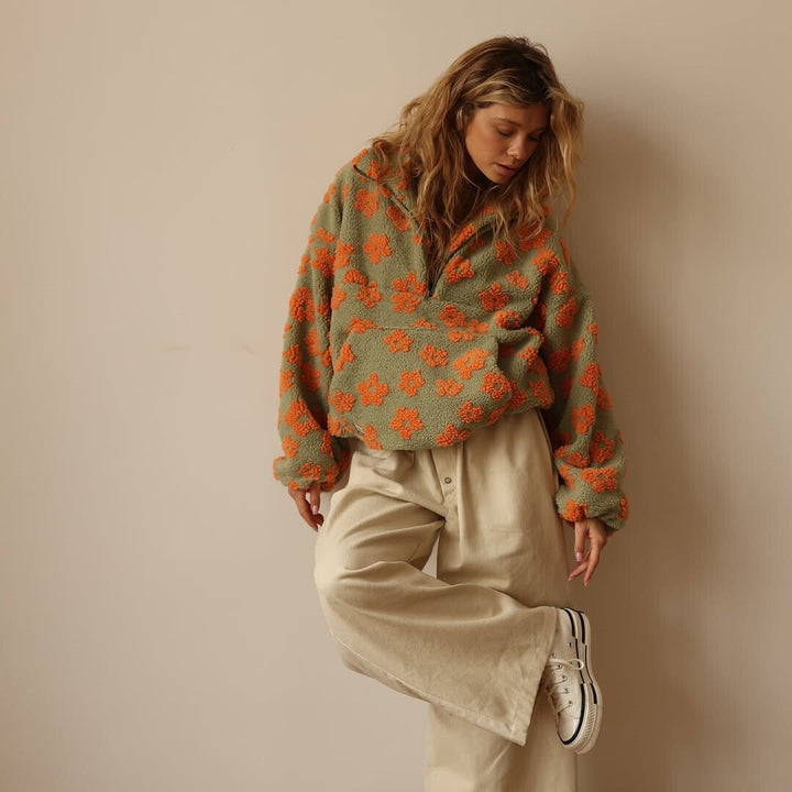 BECCA | COZY FLORAL PRINT FLEECE JUMPER